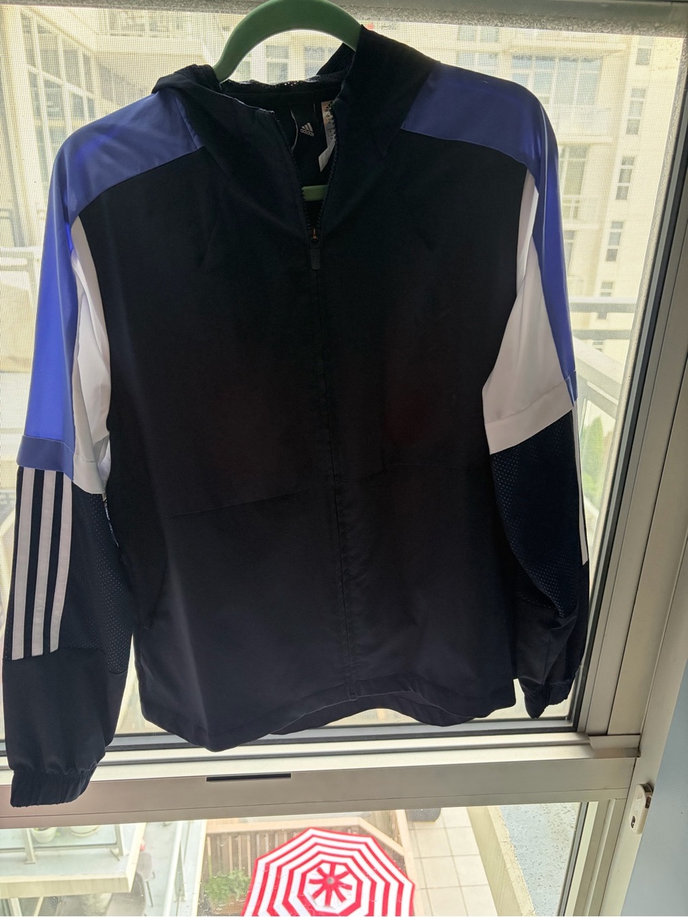 ADIDAS: Hooded Windbreaker Jacket